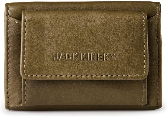 Jack Kinsky Aruba Portemonnee RFID-bescherming Leer 9.5 cm - Jongens - Horizontaal - oliv