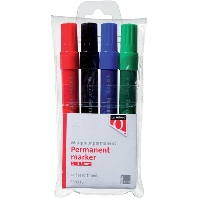 Permanent marker Quantore rond 1-1.5mm assorti 4 stuks