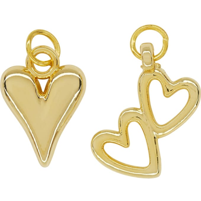 Metalen charms hartjes - Goud