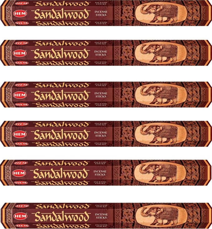Hem Wierook Sandalwood 6 pakjes van 20 wierookstokjes / voordeelpack