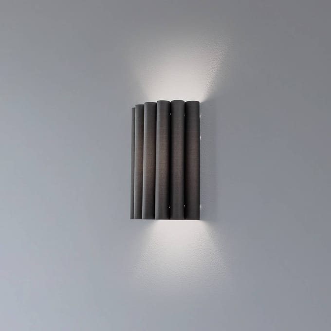 Duolla Wandlamp Aria, zwart, microvezel, E27