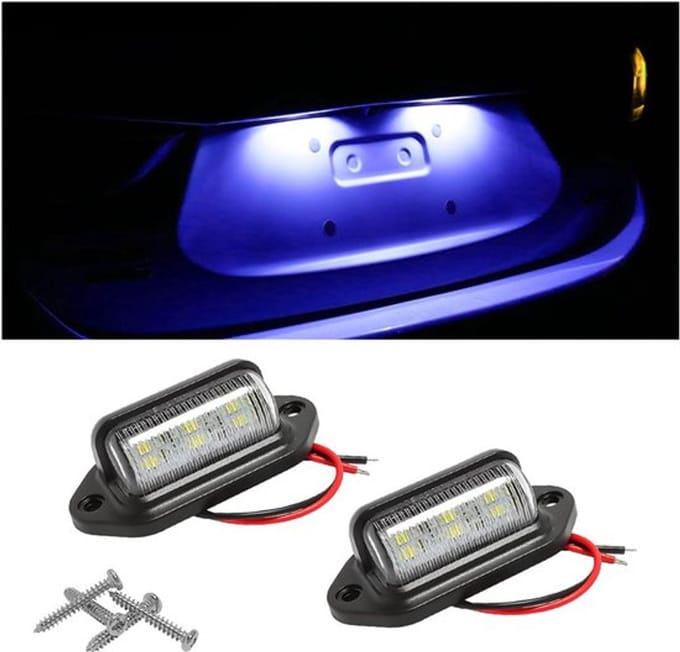 Allecto - LED-kentekenplaatverlichting - 2 stuks - Waterdicht en