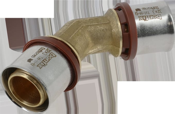 Bonfix Perskoppeling - 2x Alu-pers - Kniekoppeling 45gr - 32 x 32mm