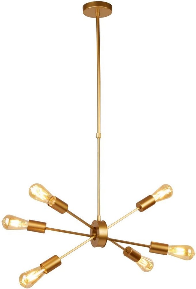 Searchlight Gouden hanglamp Alpha Spider 6-lichts - 2906-6GO