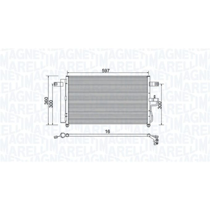 Condensator, airconditioning MAGNETI MARELLI 350203955000