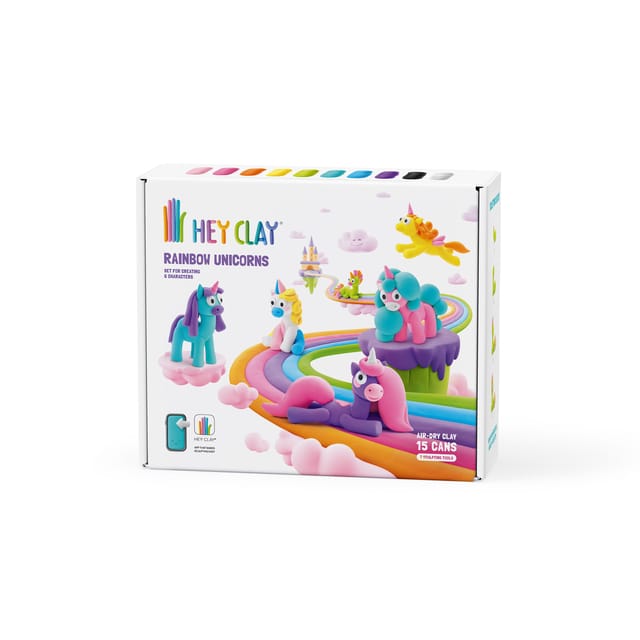 Hey Clay Rainbow Unicorn - 15 cans - 6 unicorns