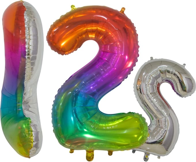 Folieballon 30" nmr. 2 - Transparant Regenboog