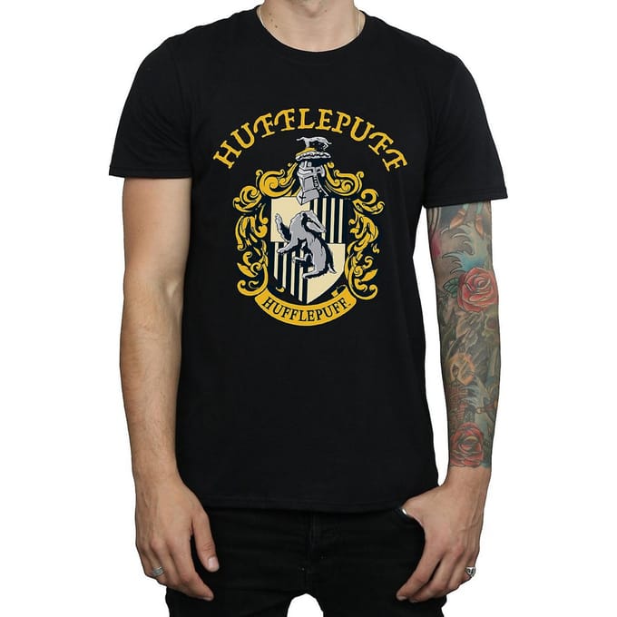Harry Potter Heren Hufflepuff Katoenen T-Shirt (Zwart)