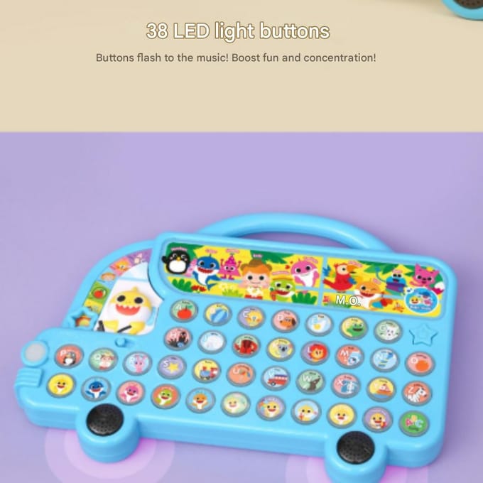 Bus de l'alphabet Baby Shark blue