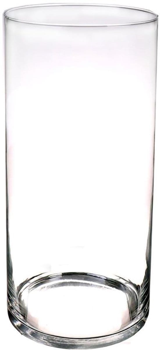 Bellatio Decorations Bloemenvaas basic - glas - H60 x D19 cm - Transparant - Vazen/vaas - Boeketvaas