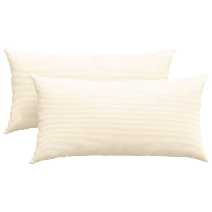 vidaXL - Zitkussens - 2 - pcs - Crème - 80 - x - 40 - cm - Corduroy - stof
