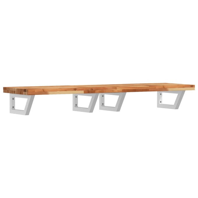 vidaXL - Badkamer - wandschap - staal - en - massief - acaciahout