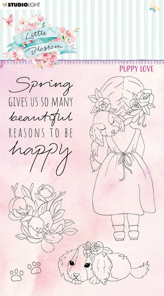 Studio Light Little Blossom clear stamp Puppy love