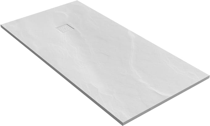 Brauer Douchebak Asteroid 90x180cm incl. antislip en antibacterieel mineraalmarmer mat wit