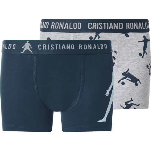 CR7 Set van 2 jongens boxers (Grijs/donkerblauw, 122/128)