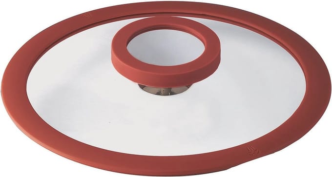 Glazen deksel 16 cm met siliconen knop