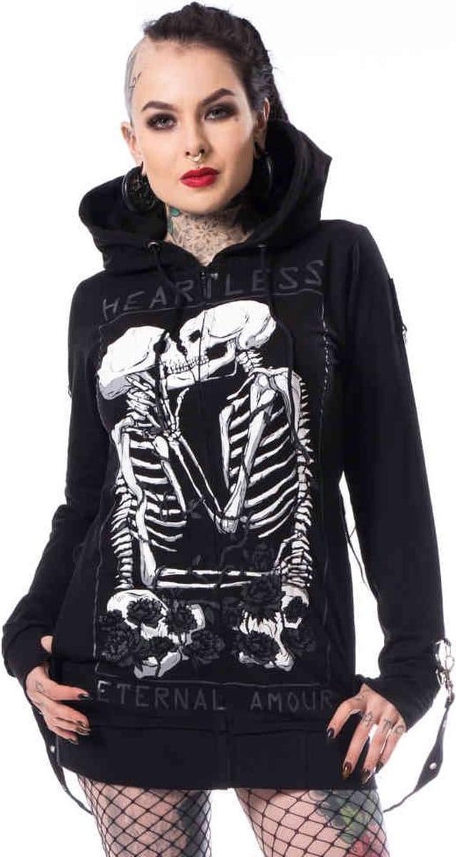 Heartless Karin Hood Dames Vest met capuchon - zwart - S