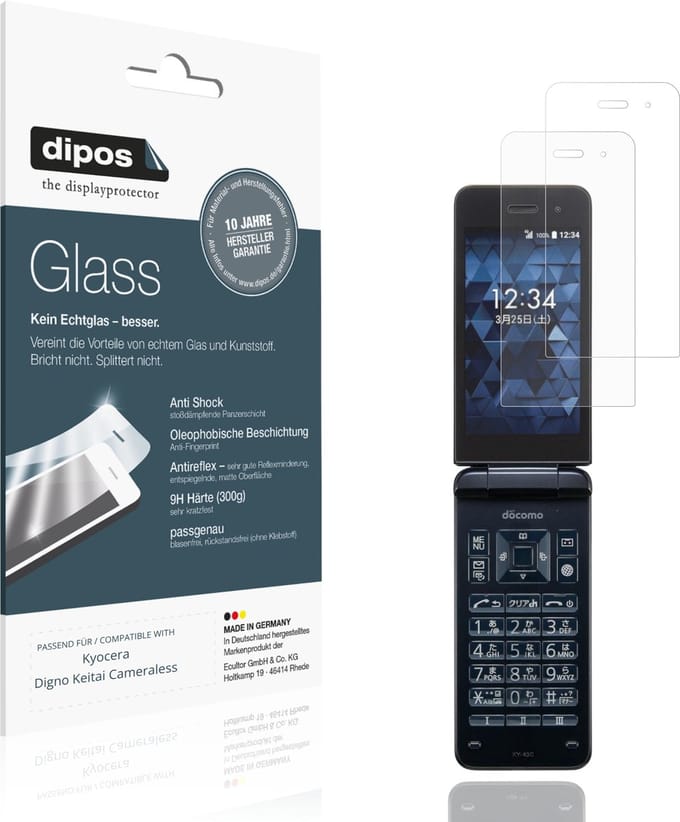 dipos – 2x Matte Pantserfolie geschikt voor Kyocera Digno Keitai Cameraless | 9H Screenprotector