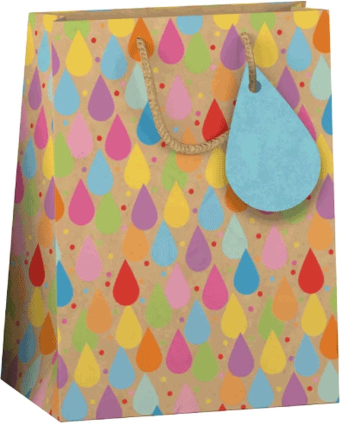 Papieren cadeau tas M Bright Kraft