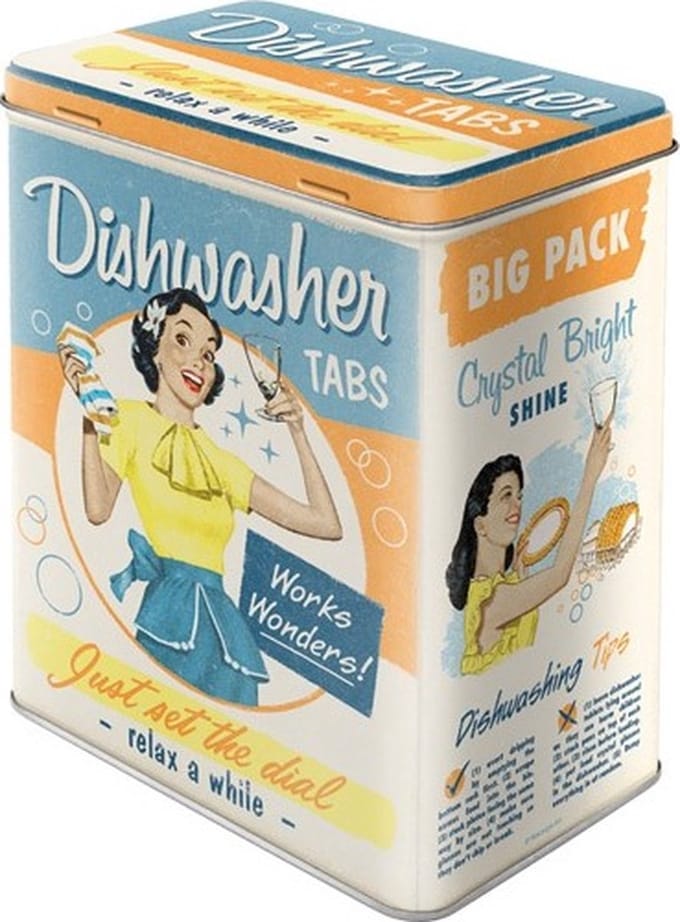 Tin Box L - Diswasher Tabs - Nostalgische Look