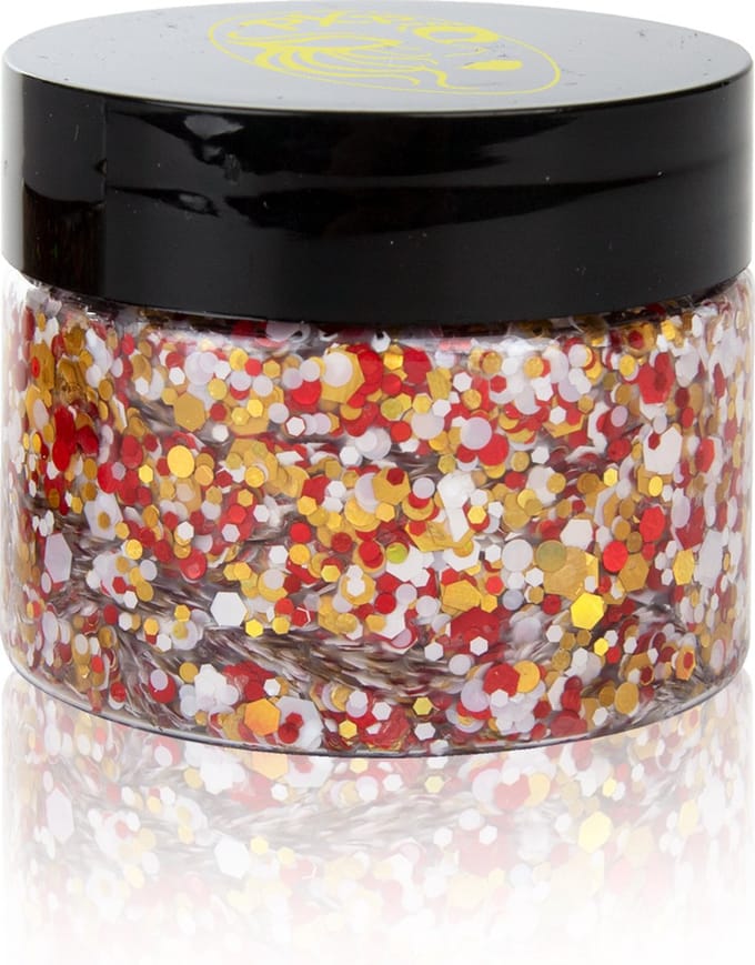 PXP Pressed chunky glitter creme groot rood wit geel 40 ml