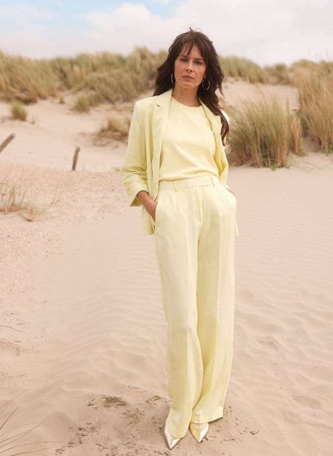 YEST YYGilana Bottoms - Pastel Yellow - maat W40 / L32