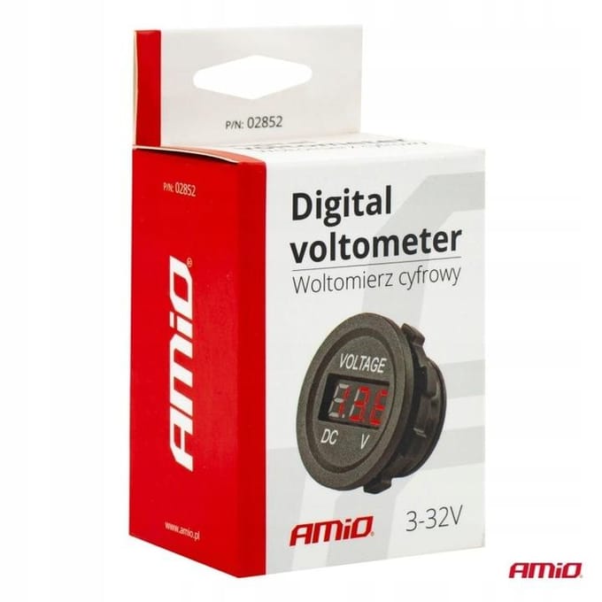 AMiO Digitale Voltmeter Inbouwdoos 3-32V Universeel