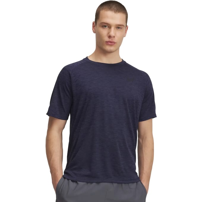 Under Armour Tech Textured Heren T-shirt 1382796-044 - Kleur Grijs - Maat L