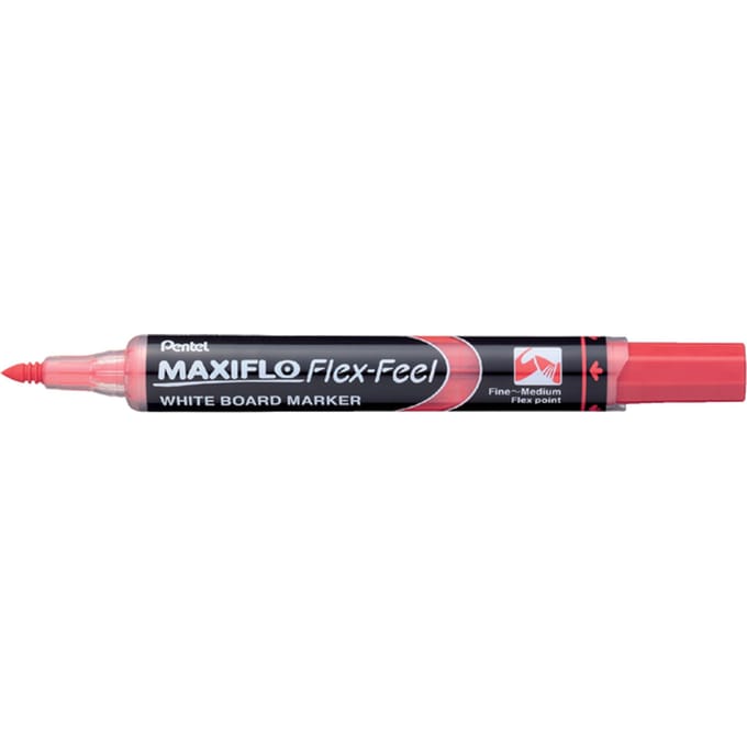 Whiteboardmarker Pentel MWL5SBF Maxiflo rond 1.5-4.5mm rood