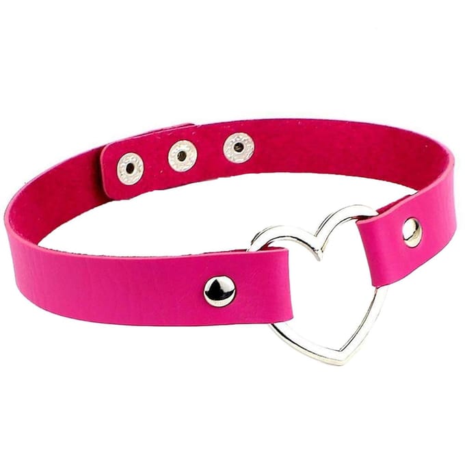 Miresa - Sexy Hart Choker - Verstelbaar met drie knopen – Donkerroze / Roze