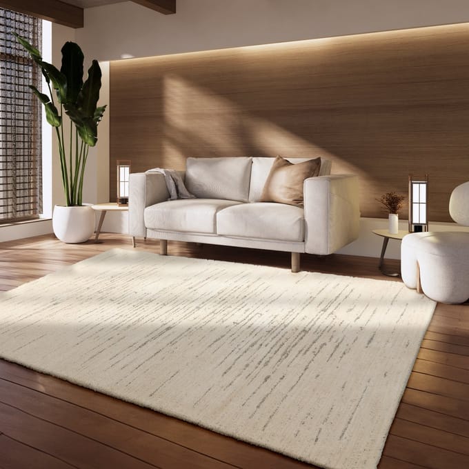 Flycarpets Laagpolig Scandinavisch Vloerkleed - Helida Gestreept - Creme