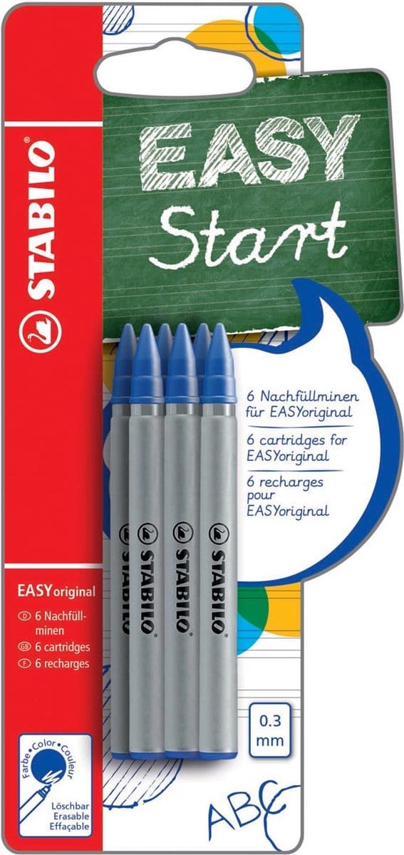 Rollerpenvulling stabilo easyoriginal f 6st blauw | 10 stuks