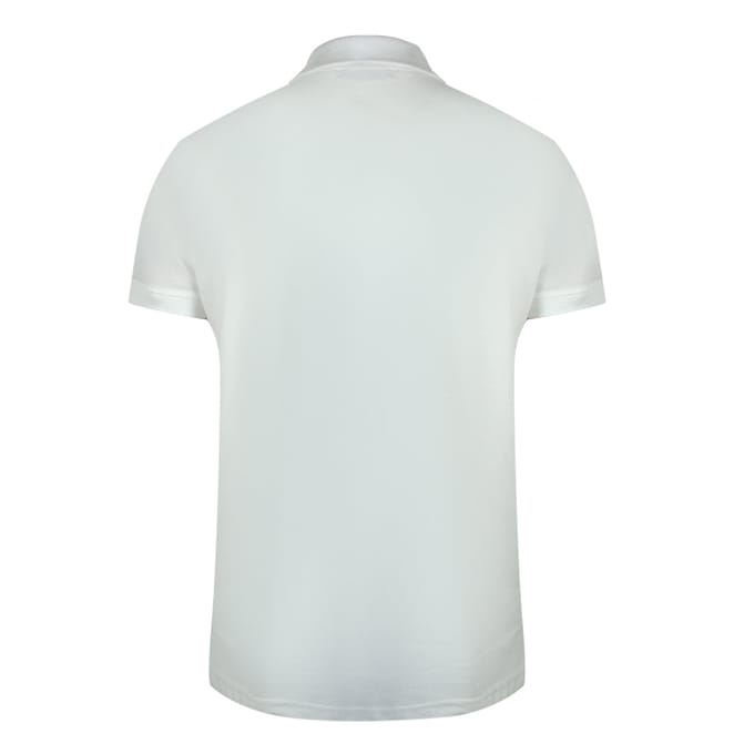 Cavalli Class Levendige Bloemenlogo Off White Poloshirt