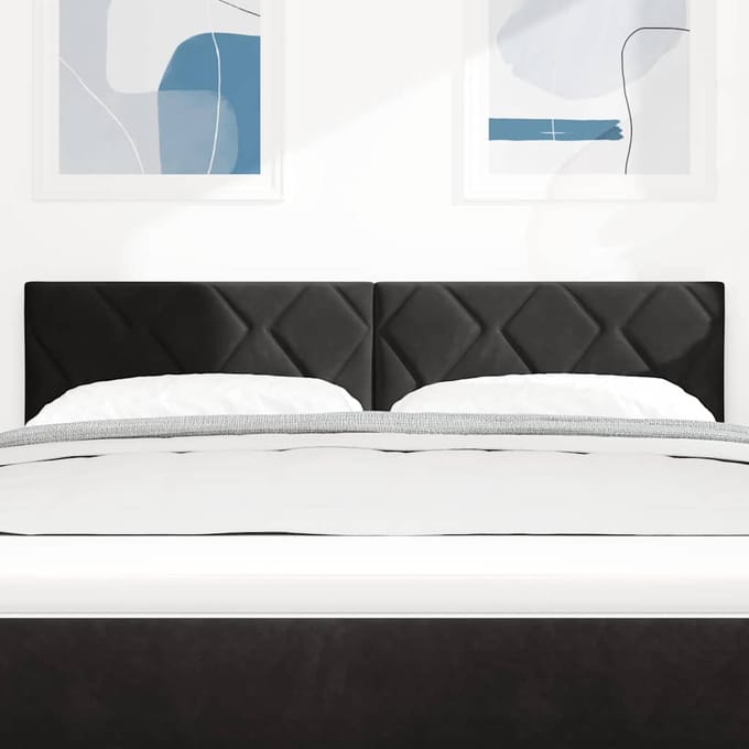 vidaXL - LED - Hoofdbord - Zwart - 144 - cm - Fluweel