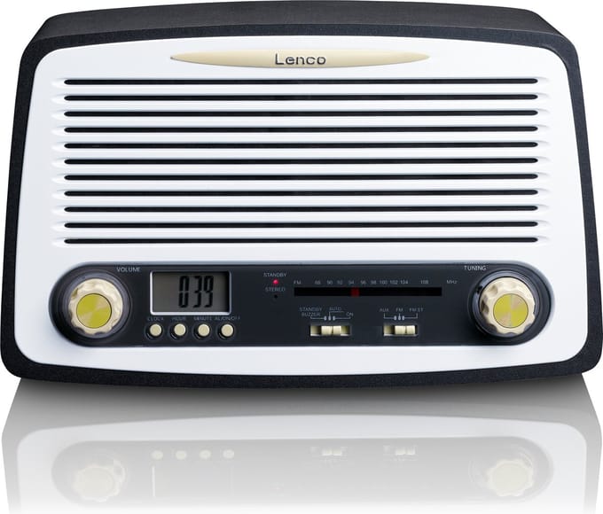 Lenco SR-02GY - Radio met wekkerfunctie - Retro look