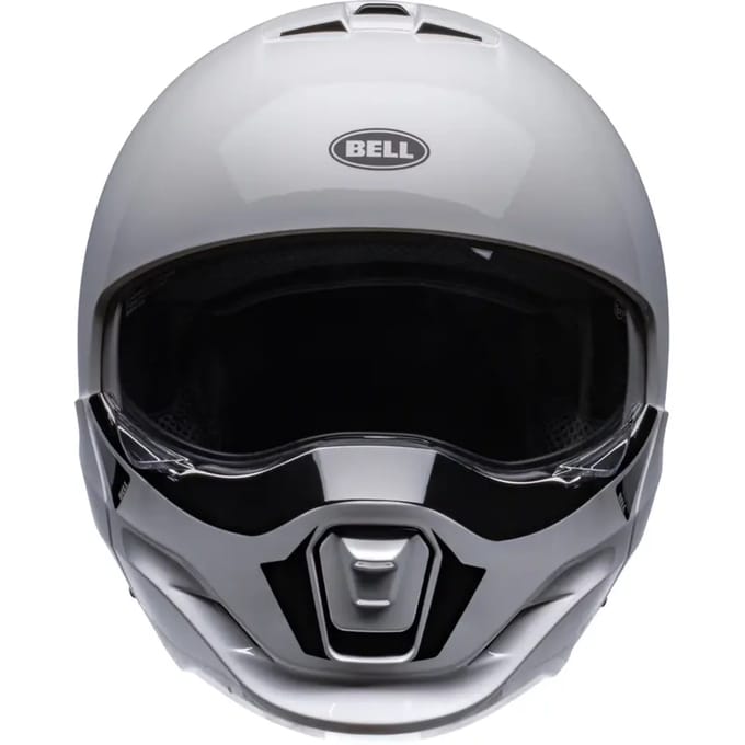 Bell Broozer Duplet Solid Glanzend Wit Systeemhelm - Helm