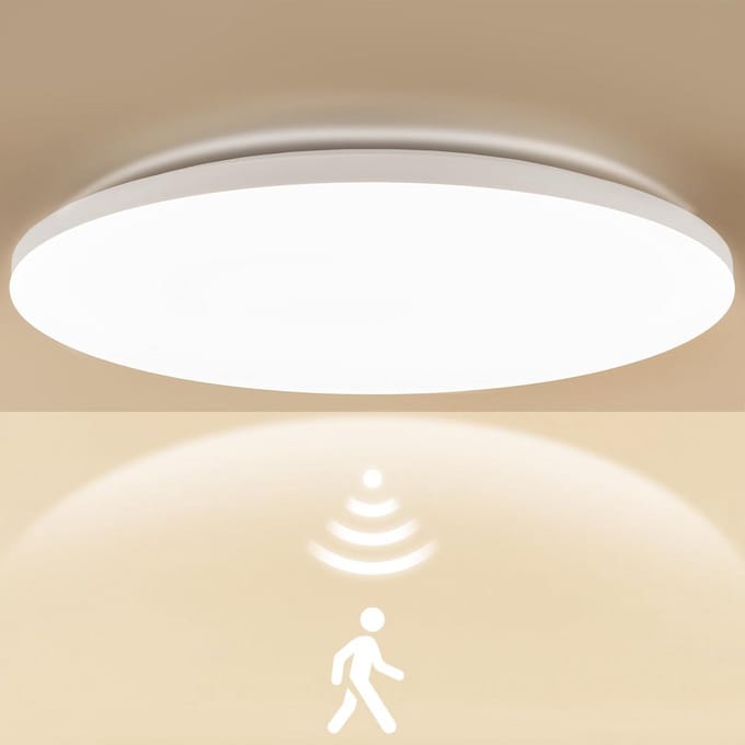 LED Plafondlamp met Radar Bewegingssensor en Lichtsensor 4000K Neutraal Wit