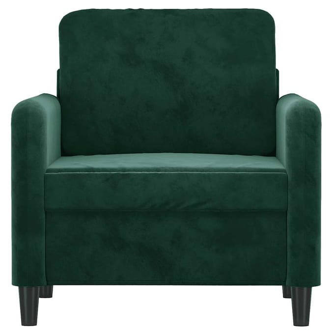 Vidaxl Fauteuil, Donkergroen, 60 Cm, Bekleed met Fluweel