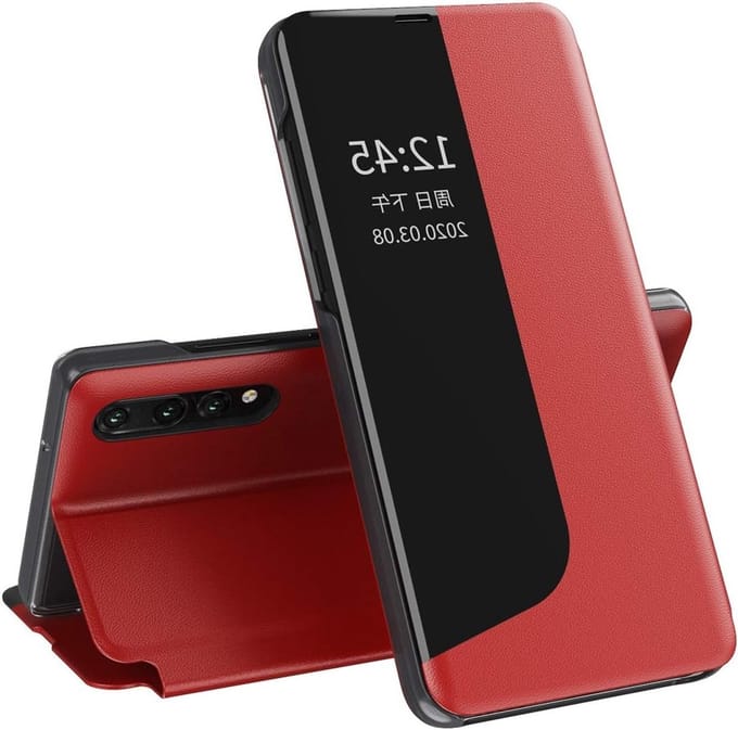 Bookstyle Clear View Window Flip Case voor Huawei P20 - Shockproof PU Leather Wallet met Kickstand en Bescherming