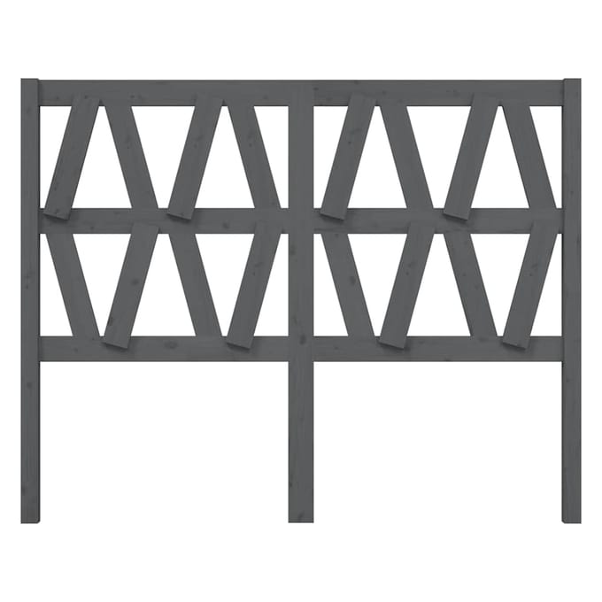 vidaXL - Hoofdbord - 146x4x100 - cm - massief - grenenhout - grijs