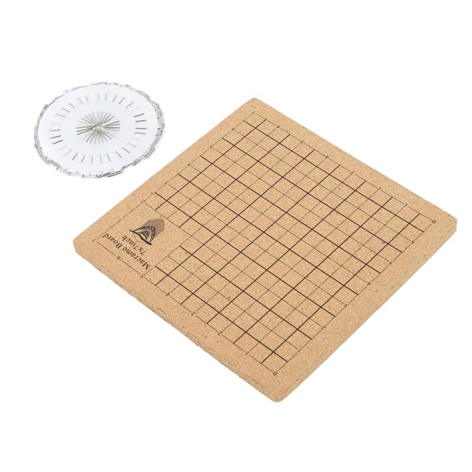 Macramé Bord Dubbelzijdig Macramé Projectbord DIY Rasternetwerk Vlechtbord met Spelden voor Sieraden 7x7 Inch beige