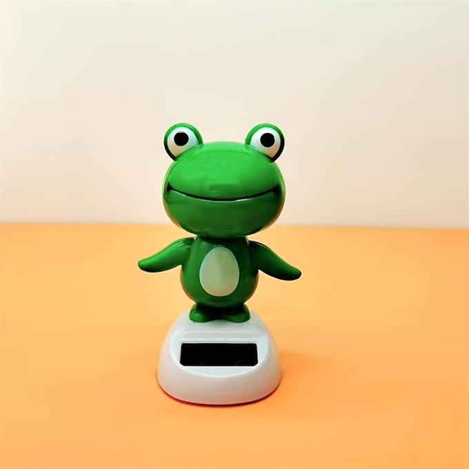 Eco Solar Dansende Kikker 10cm Dashboard Speelgoed Geen Batterij ABS Groen Auto Decor groen