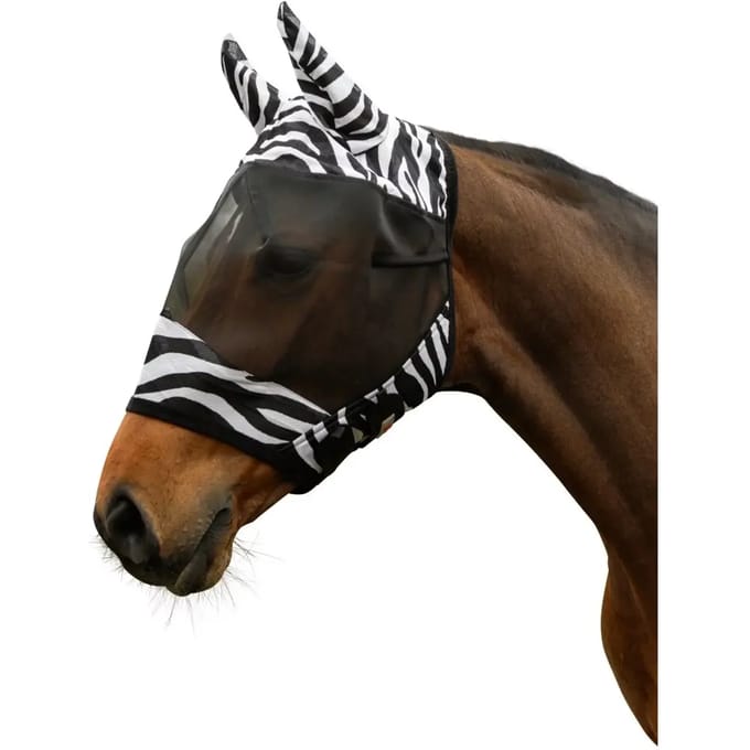 Excellent Vliegenmasker Zebra Full - Polyester - Klittenband - 20,5 x 13,5 x 8 cm