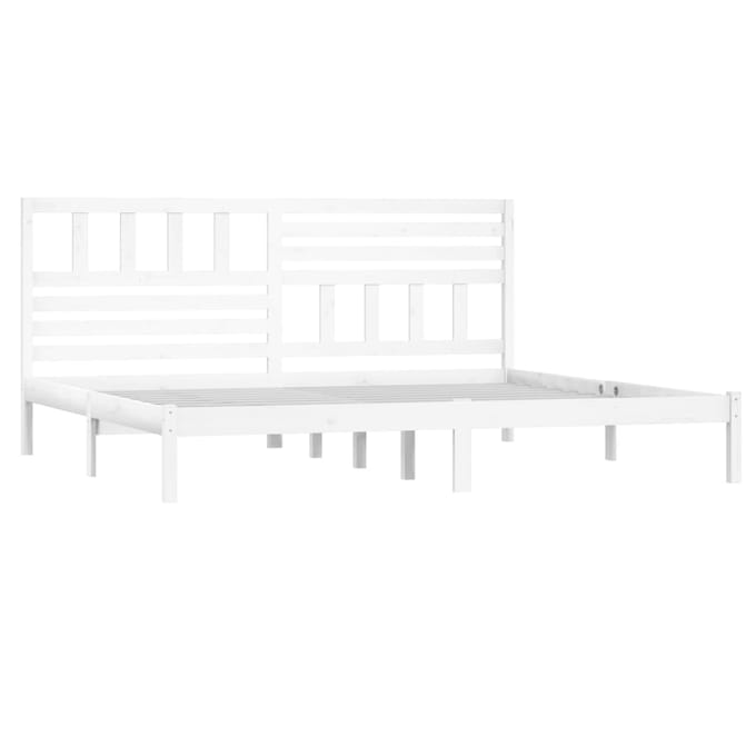 vidaXL - Bedframe - massief - grenenhout - wit - 200x200 - cm