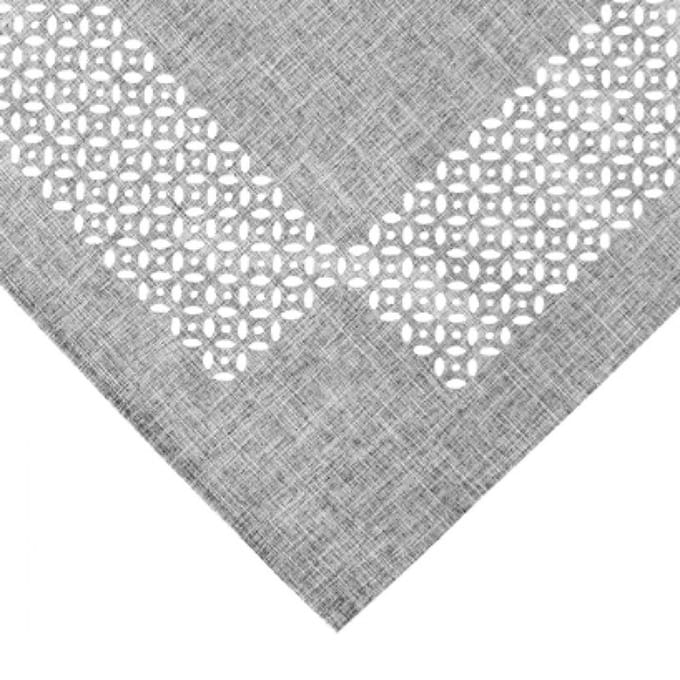 Tafelkleed - Grijs met opengewerkte rand - 110 x 160 cm