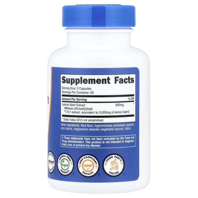 Nutricost, Citroenmelisse, 120 Capsules (150mg per capsule)
