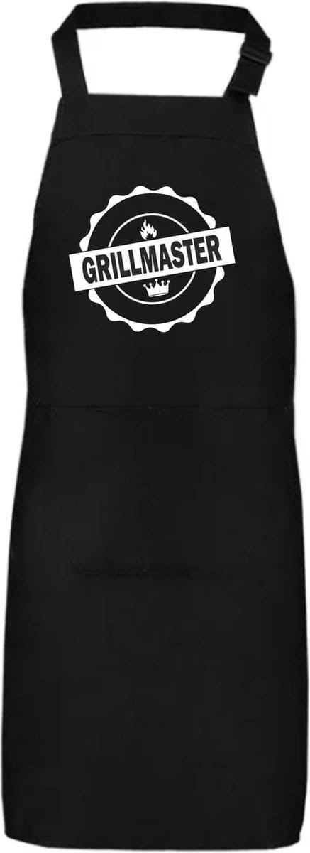 Schort grillmaster logo | vaderdag cadeau | vader cadeautjes | papa | Zwart