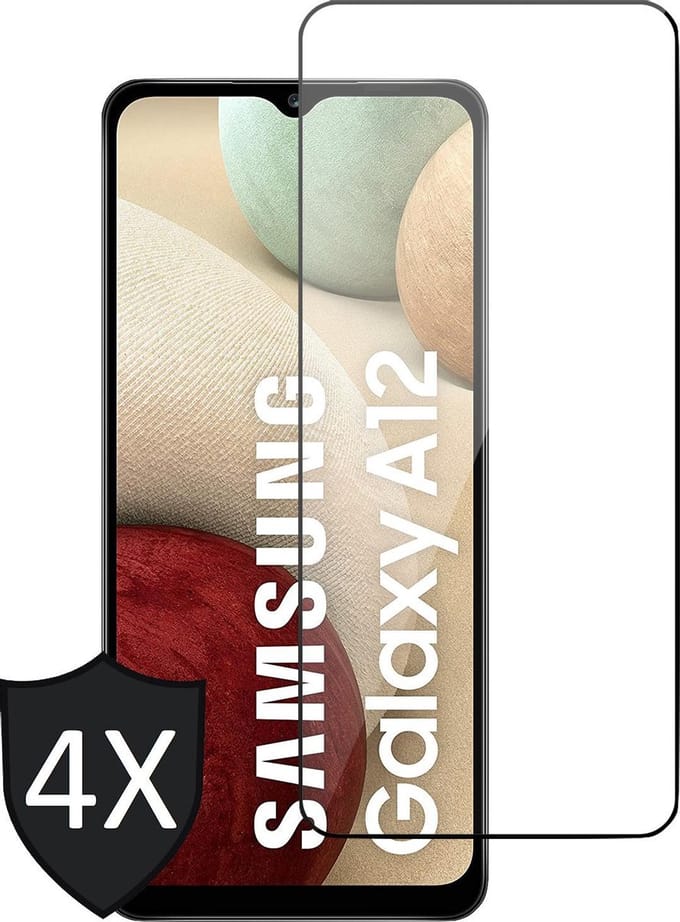Screenprotector geschikt voor Samsung A12 - 4x Glas Screen Protector