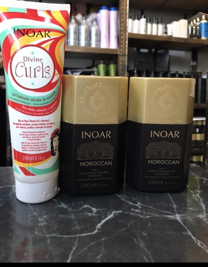 Inoar Moroccan marokaanse keratine behandeling 2x250ml & Inoar divine curls 240 ml