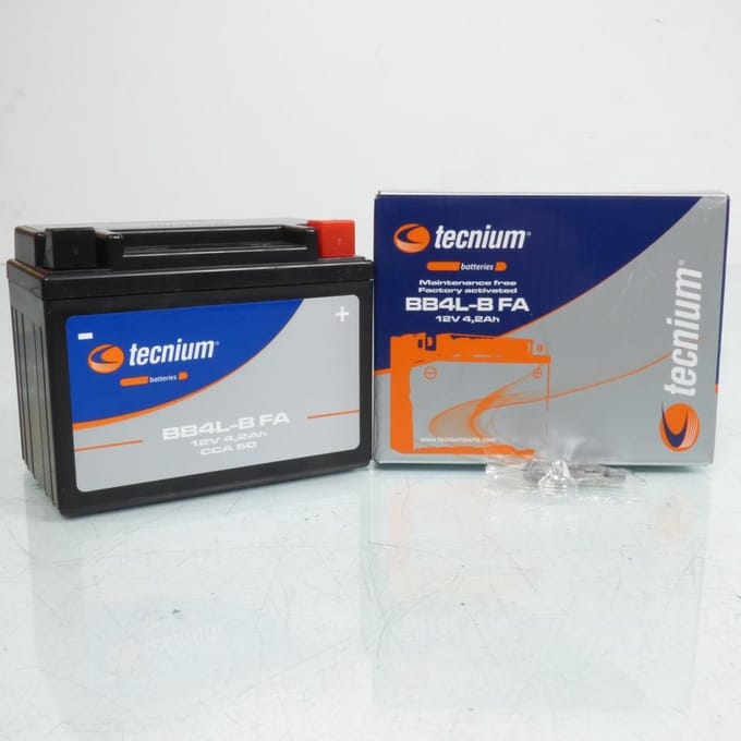 Batterie SLA Tecnium pour Scooter Beta 50 Ark 1996 à 2011 YB4L-B / 12V 4.2Ah Neuf